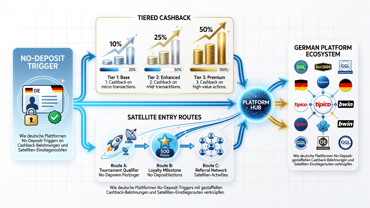 Übersicht über Cashback-Stufen und Satelliten-Qualifikationswege auf regulierten deutschen Plattformen