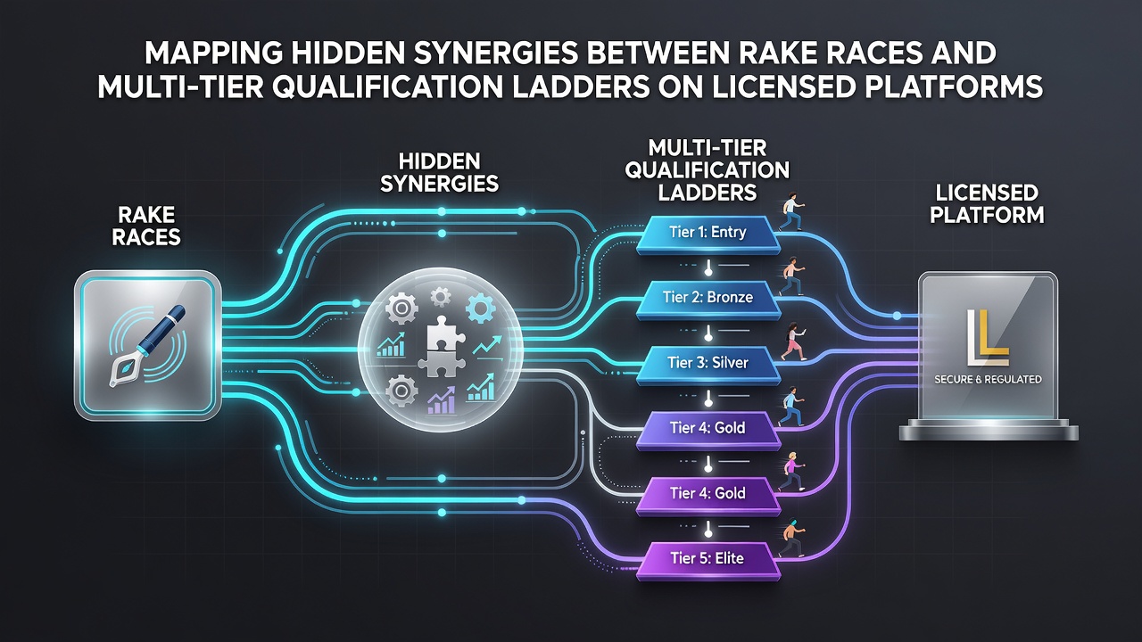 Visualisierung der Punktesynergien zwischen Rake-Races und Qualifikationsstufen