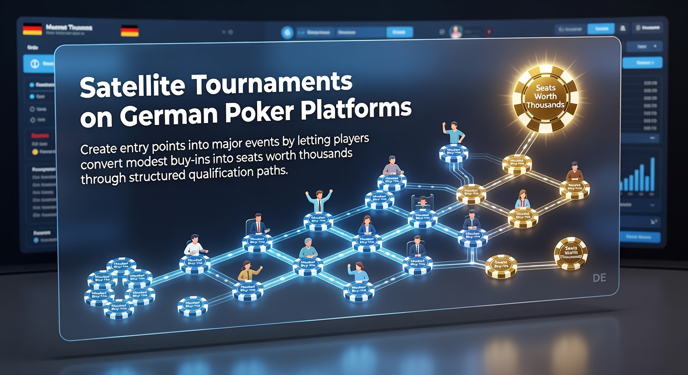 Satelliten-Turniere auf deutschen Poker-Plattformen zeigen Spieler bei der Qualifikation für große Events mit bescheidenen Buy-ins