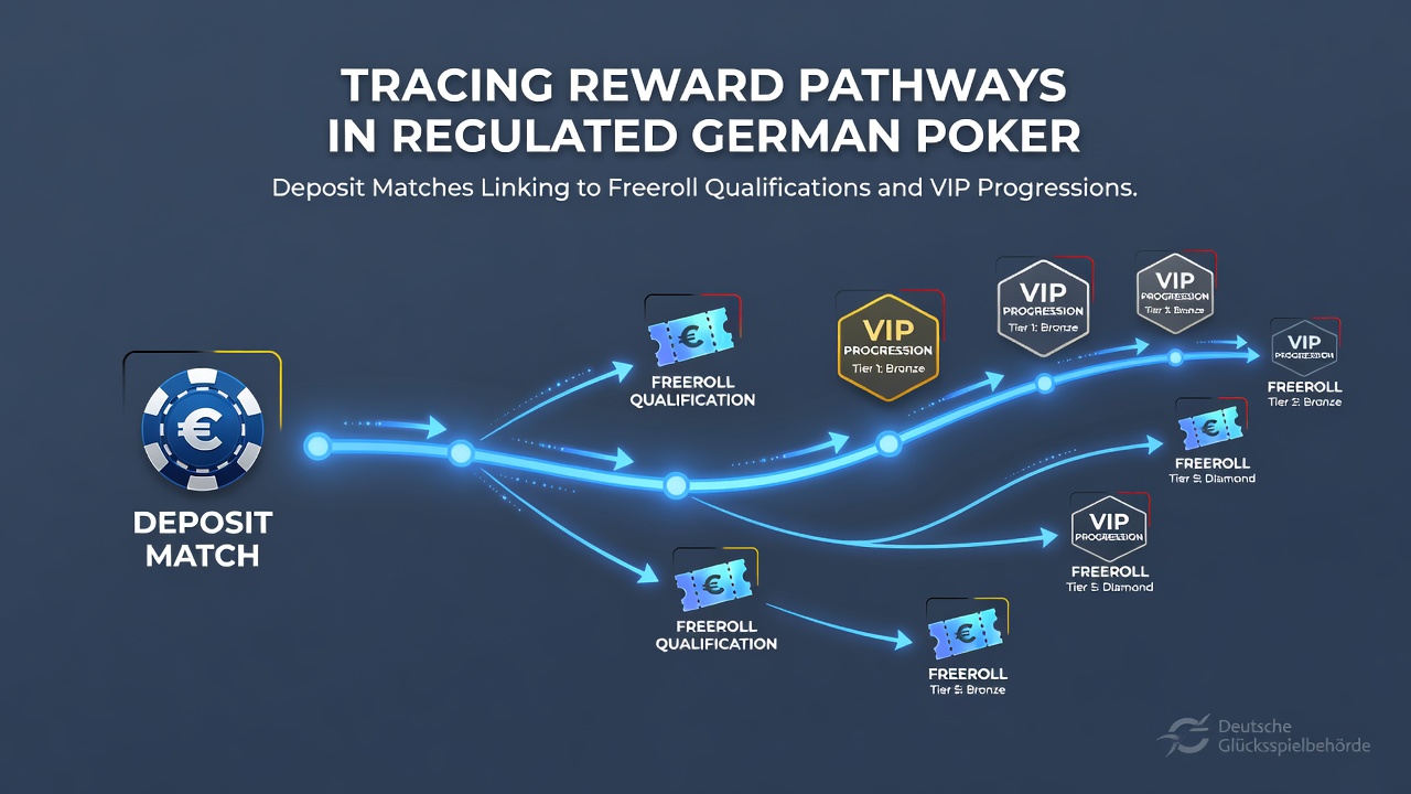 Darstellung von Belohnungspfaden im deutschen Poker mit Einzahlungsboni und VIP-Stufen